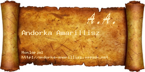 Andorka Amarillisz névjegykártya